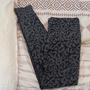 SHEIN Black & Gray Leopard Print Leggings